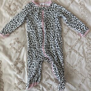 Cheetah Black and White Onesie Long Sleeves